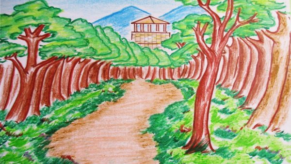 Рисование природы для детей