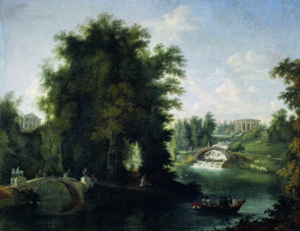 Семён Щедрин «вид на большой пруд в парке в Царском селе» (1777)