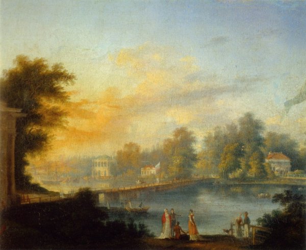 Семён Щедрин «вид на большой пруд в парке в Царском селе» (1777)