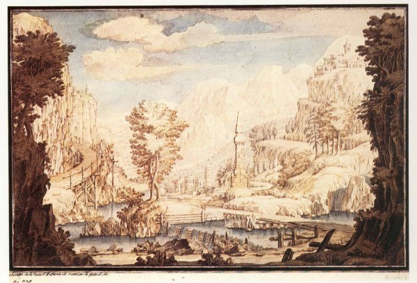 Семен Федорович Щедрин. Каменный мост в Гатчине у площади Коннетабля.