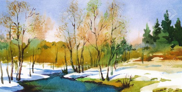 Гуашь Весна мастер класс