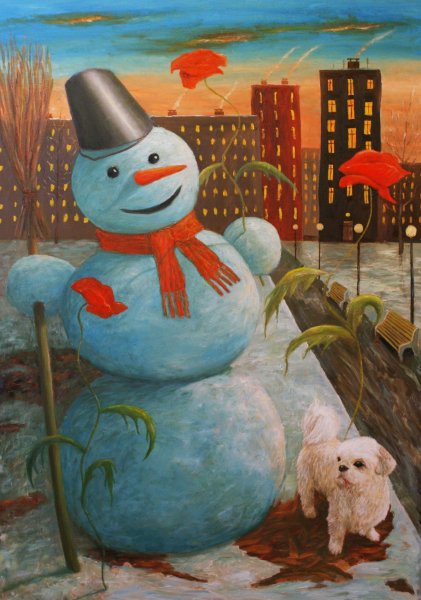 Татьяна Попова художник Снеговик