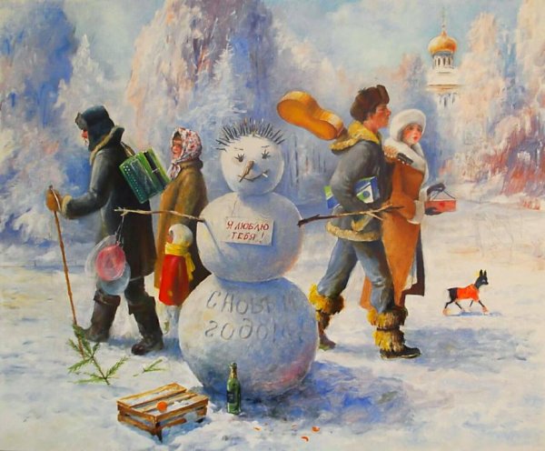 Снеговик алмазная алмазная мозаика