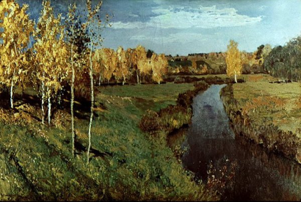 Левитан Золотая осень поэтапно