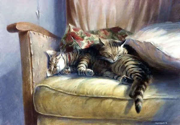 Спящий кот в живописи