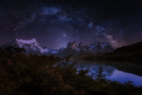 Штат Монтана ночь горы