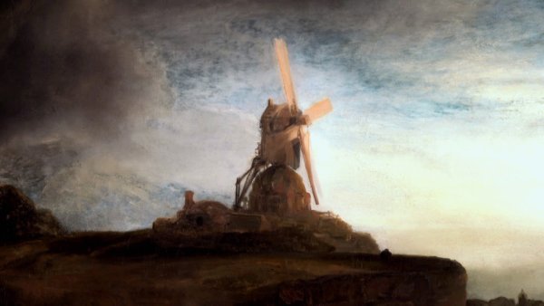 Рембрандт Ван Рейн пейзаж мельницы