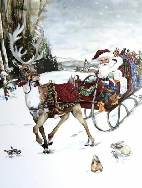 Открытка дед Мороз стильная