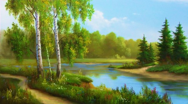 Живопись водопад Эдуард Федоров