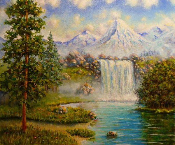 Бельчев картины горы акрилом