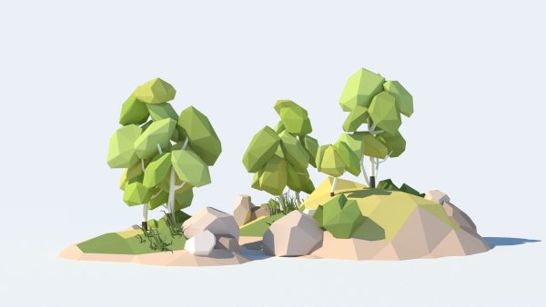 3d деревья Low Poly
