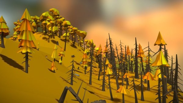 Лес 3d модель Low Poly