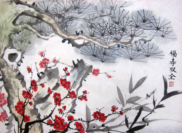 Гохуа китайская живопись Сакура
