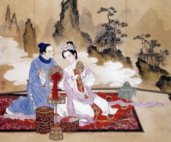 Китайский Император традиционной китайской живописи