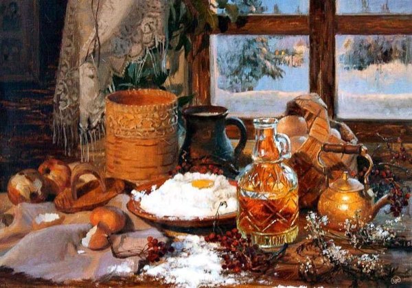 Художник Владимир Жданов зима натюрморты