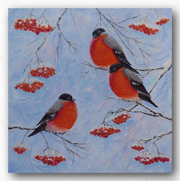 Картина Снегири Николая Ульянова