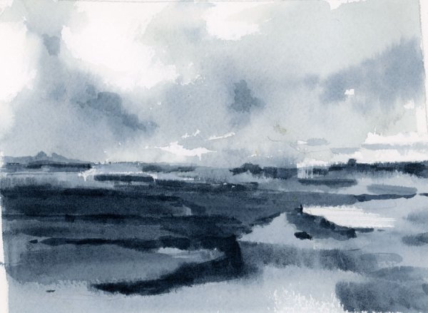 Монохромная акварель