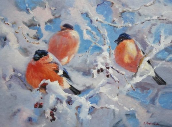 Маржолин Бастин картины Снегири