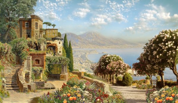 Фреска Средиземноморский пейзаж