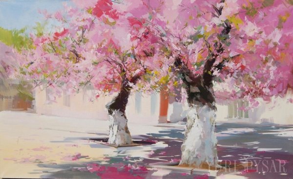 Японский пейзаж маслом