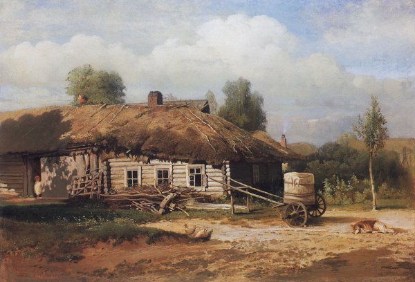 Алексей Кондратьевич Саврасов пейзаж с избушкой, 1866