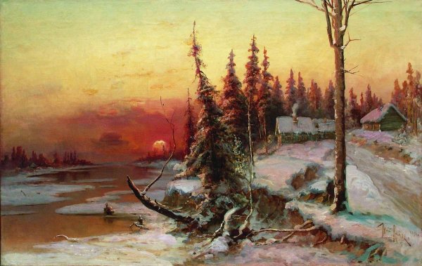 Алексей Саврасов «Хижина в зимнем лесу» ,1888 год