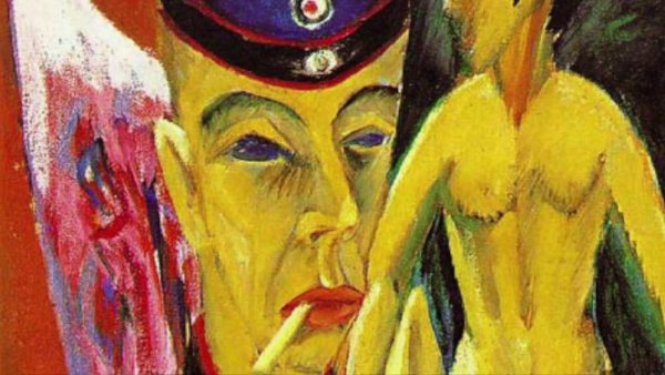 Эрнст Кирхнер автопортрет в солдатской форме