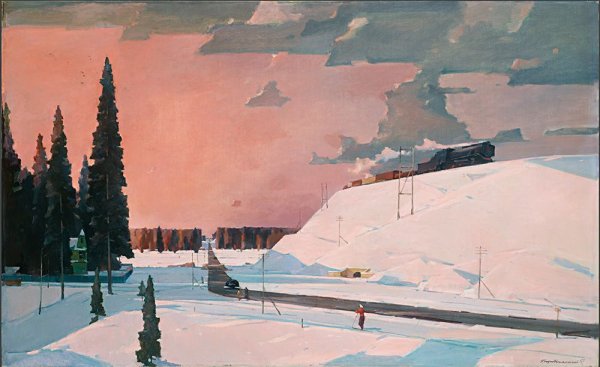 Александр Дейнека лыжники