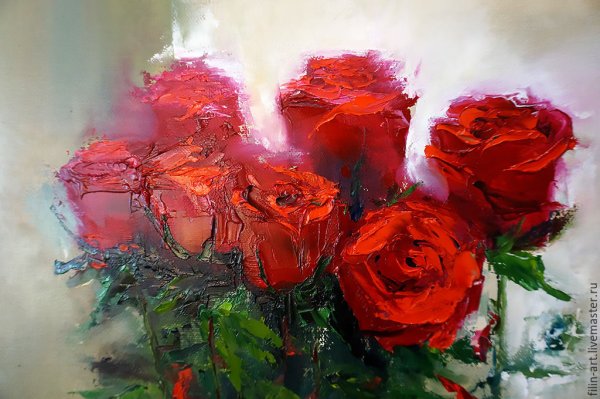 Розы маслом на холсте
