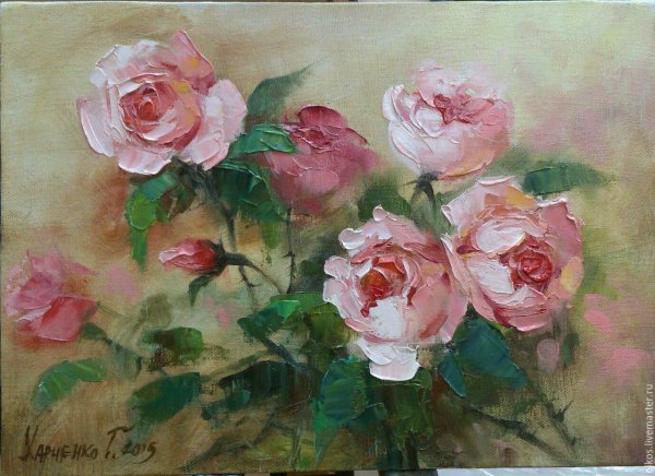 Розы масло мастихин мастер класс