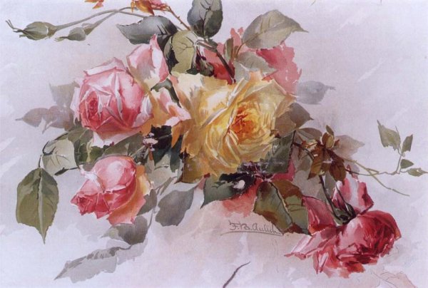 Чайные розы в живописи