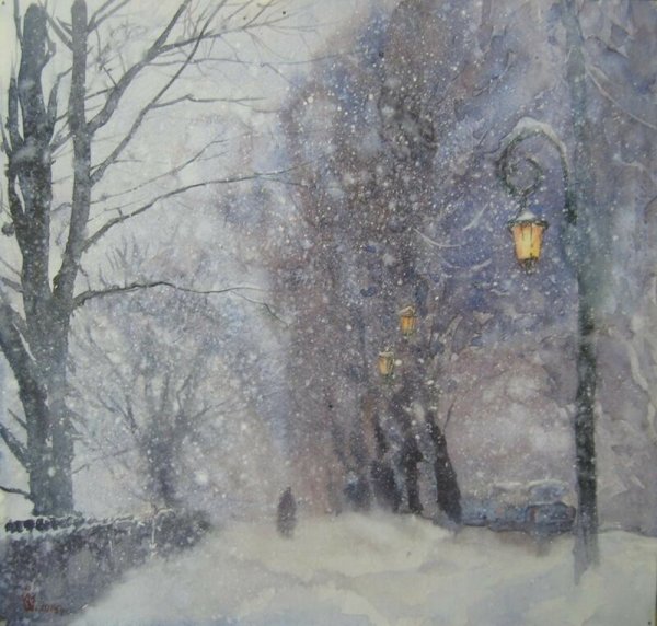 Снегопад картины художников