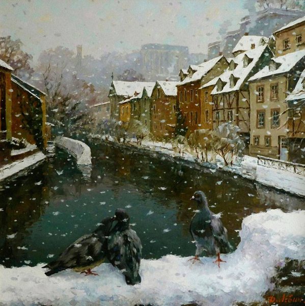 Художник Дмитрий Левин зима