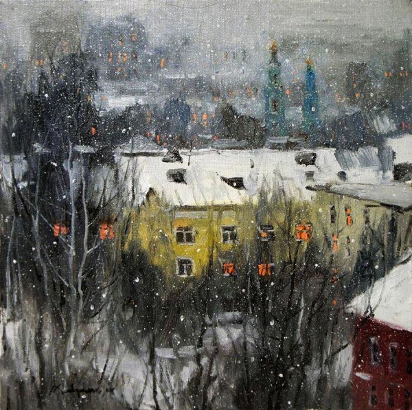 Художник Алексей Савченко снегопад