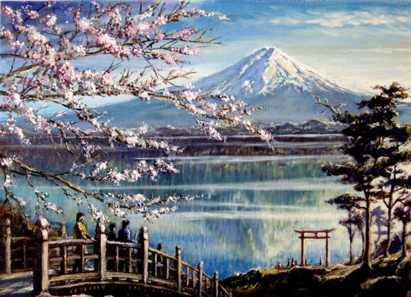 Гора Фудзи японская живопись