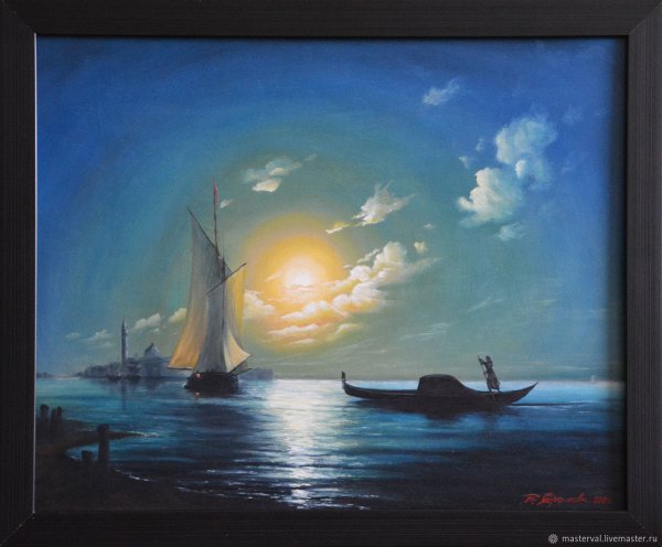 Айвазовский гондольер на море ночью 1843