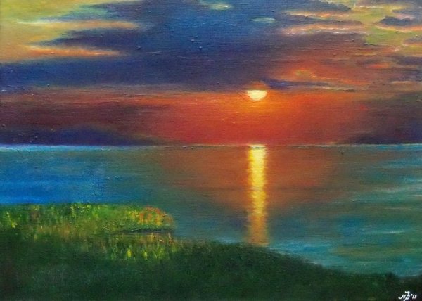 Пейзажи масляными карандашами