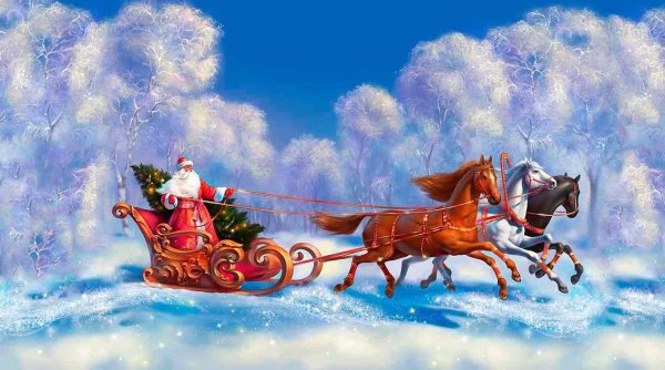 Дед Мороз на санях