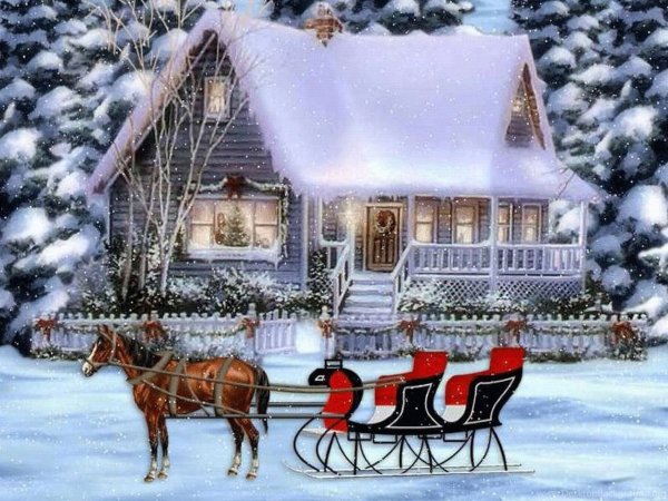 Домик Деда Мороза пейзаж