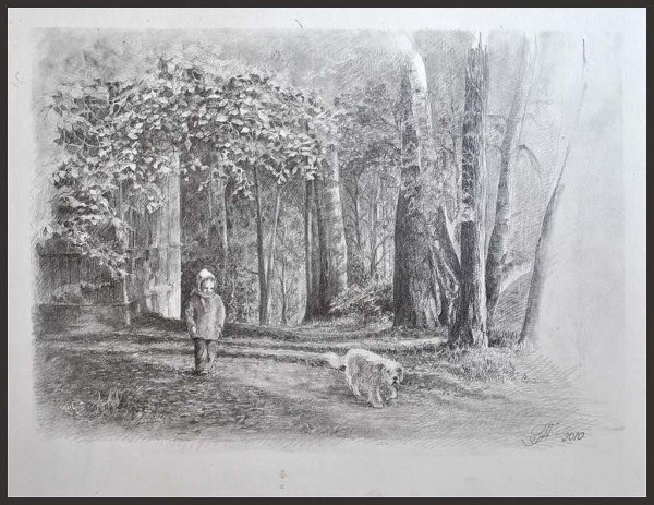 Осенний пейзаж Графика