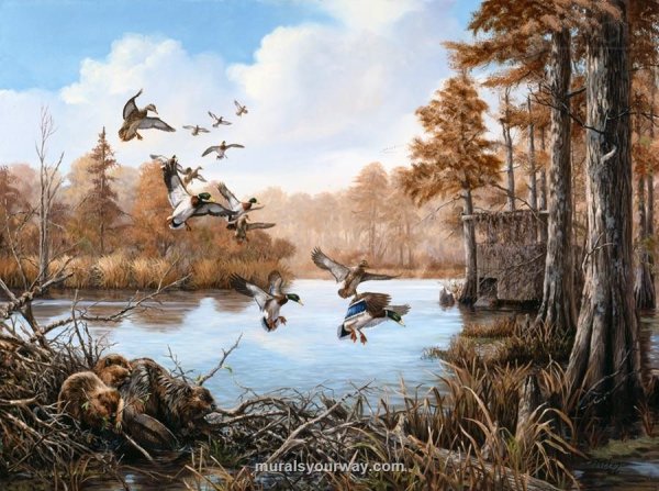 Картина " олень на водопое" Викторианская эпоха