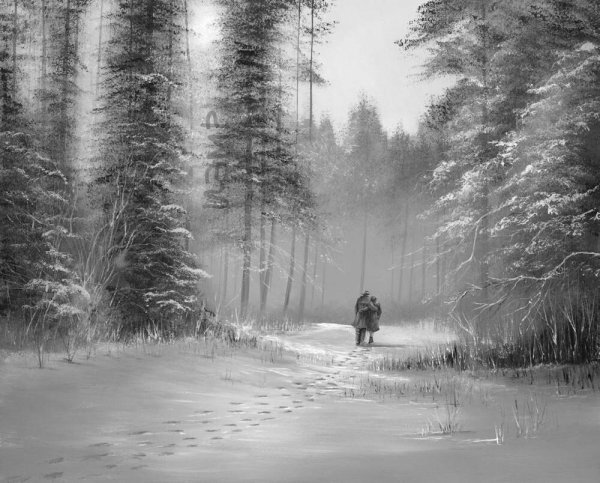 Любовь живопись зима