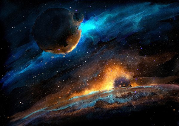 Космический пейзаж маслом