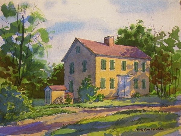 Акварельные этюды домов