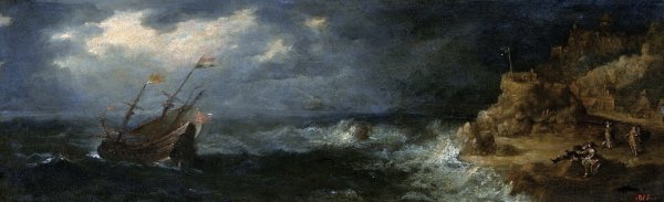 Ян Порселлис картина корабль