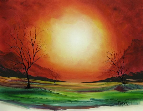 Осенний пейзаж акварелью для начинающих