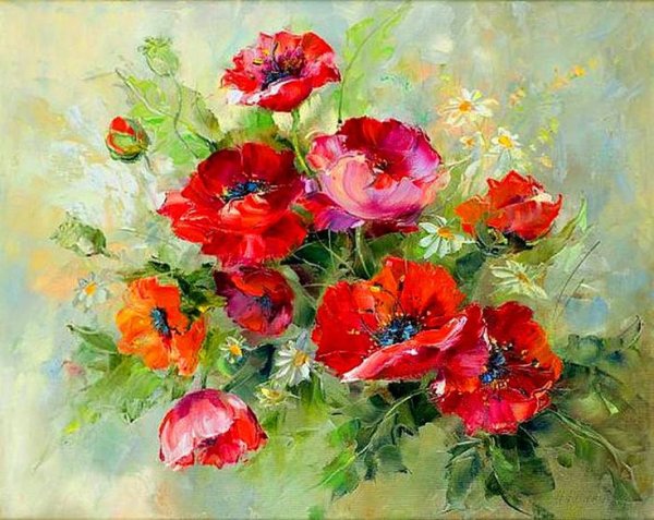 Художница Ольга Романчикова маки