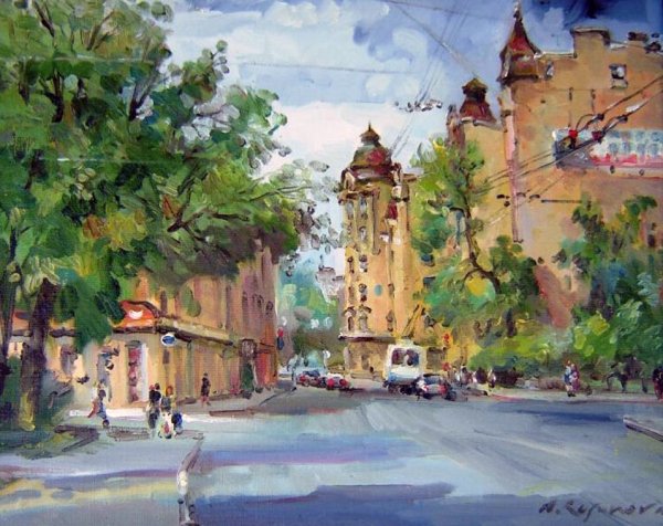 Пейзаж города линейная перспектива