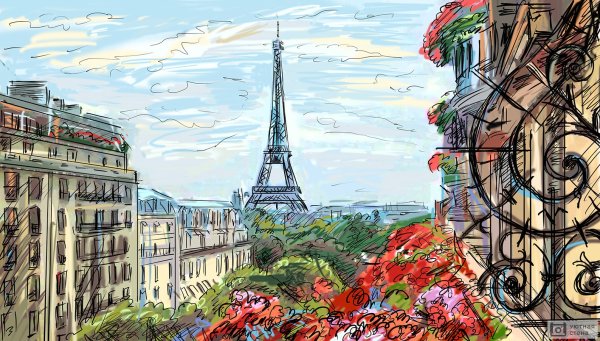 Зарисовки городского пейзажа легко