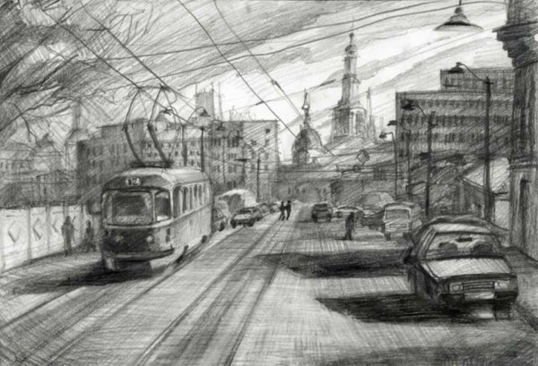 Городской пейзаж в перспективе